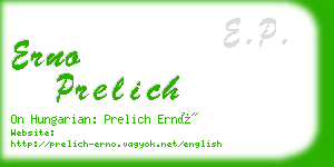 erno prelich business card